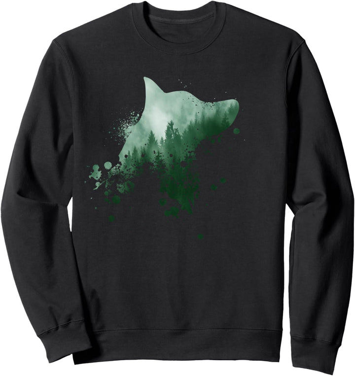 Schäferhund Motiv | Hunde Silhouette | Weisser Schäferhund Sweatshirt