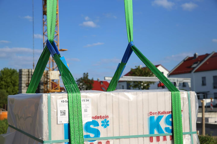 Braun 20062HB Hebeband 2000 kg Tragkraft, 6 m Länge mit verstärkten Endschlaufen, grün grün 6 M Sing