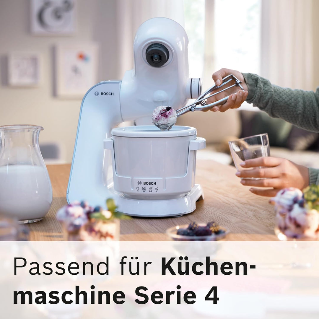 Bosch Eisbereiter MUZ5EB2, 550ml, selbstgemachtes Eis, Sorbet und Frozen Yoghurt, weiss, passend für