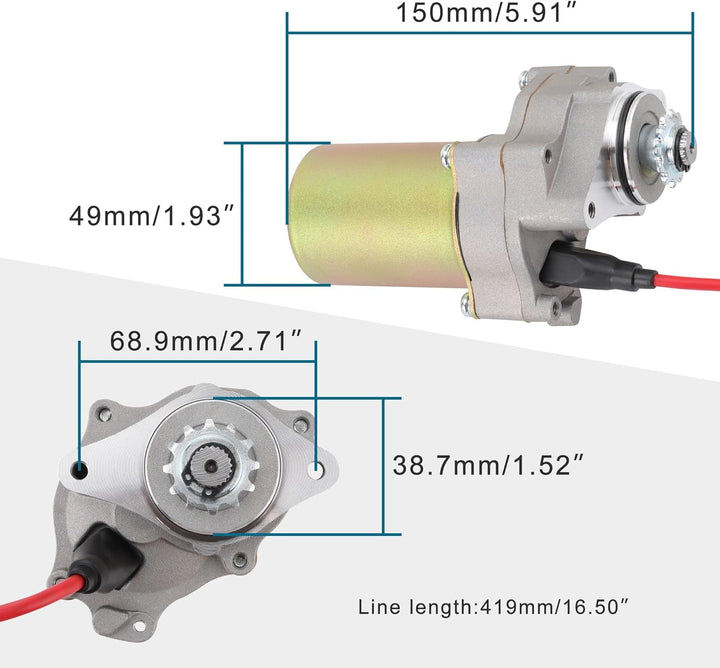 GOOFIT Elektrisch Starter Anlasser Motor(unterliegend) Ersatz für 50cc 70cc 90cc 110cc 125cc Under H