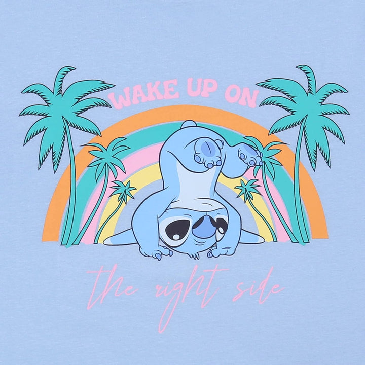 Stitch Disney Langarm-Pyjama für Damen, Blau und Pink S Kurzarm, S Kurzarm