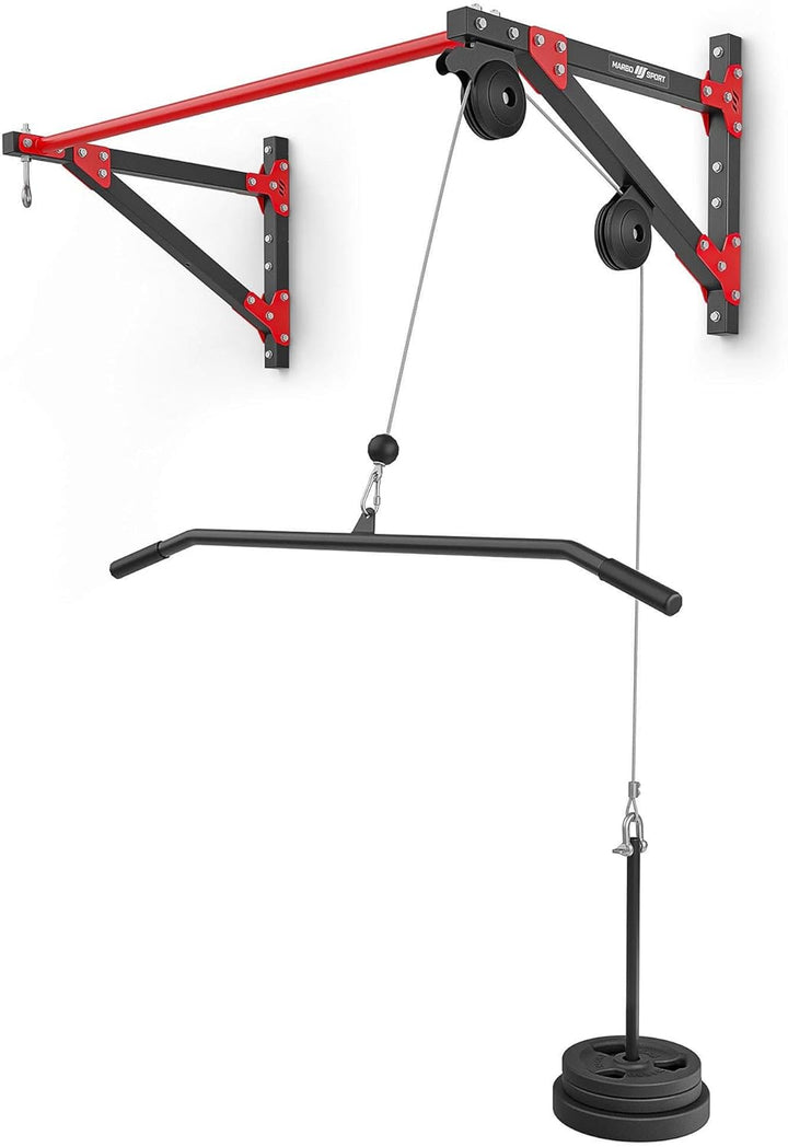 Marbo Sport multifunktionale Klimmzugstange mit Wandbefestigung, Latzug und Boxsackhalterung (3in1)