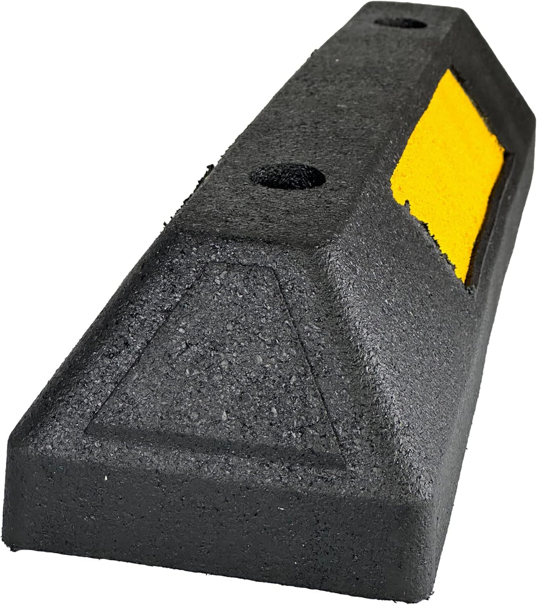 UvV Wheel HPK20 Parkstopper, Radstopp schwarz, gelbe Reflektoren -55 cm Gummi Parkplatzbegrenzer ink
