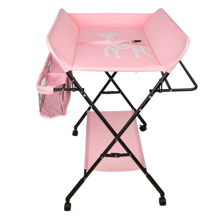 Baby Wickelkombi - klappbare Wickelkommode, mobiler Wickeltisch mit Wickelauflage, Sicherheitsgurt u