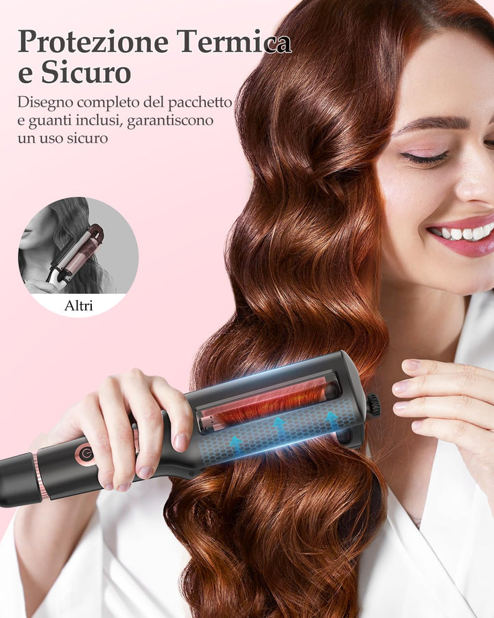 4 In 1 Einstellbar Welleneisen für Haare - 22/25/32/38mm Lockenstab für Beach Waves/Natürlich Wellen