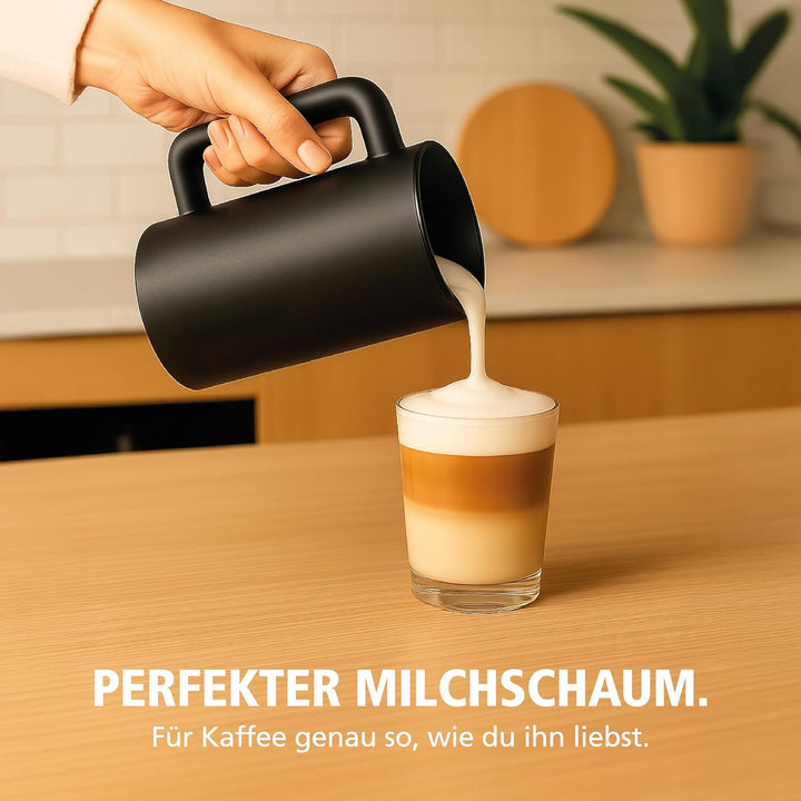 Brabantia Elektrischer Milchaufschäumer, 500 Watt, 300 ml, 4-in-1, BPA-frei, Warm- und Kaltaufschäum