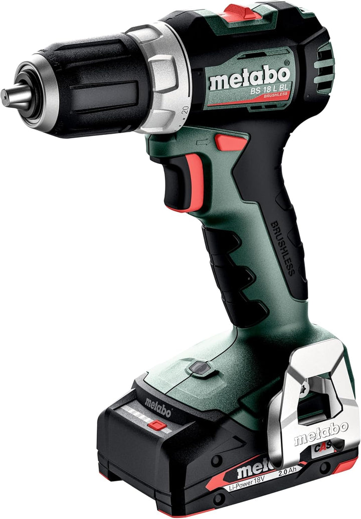 metabo Akku-Bohrschrauber BS 18 L BL, 18V Brushless Bohrer & Schrauber | Inkl. 2x 2,0Ah Li-Power Akk