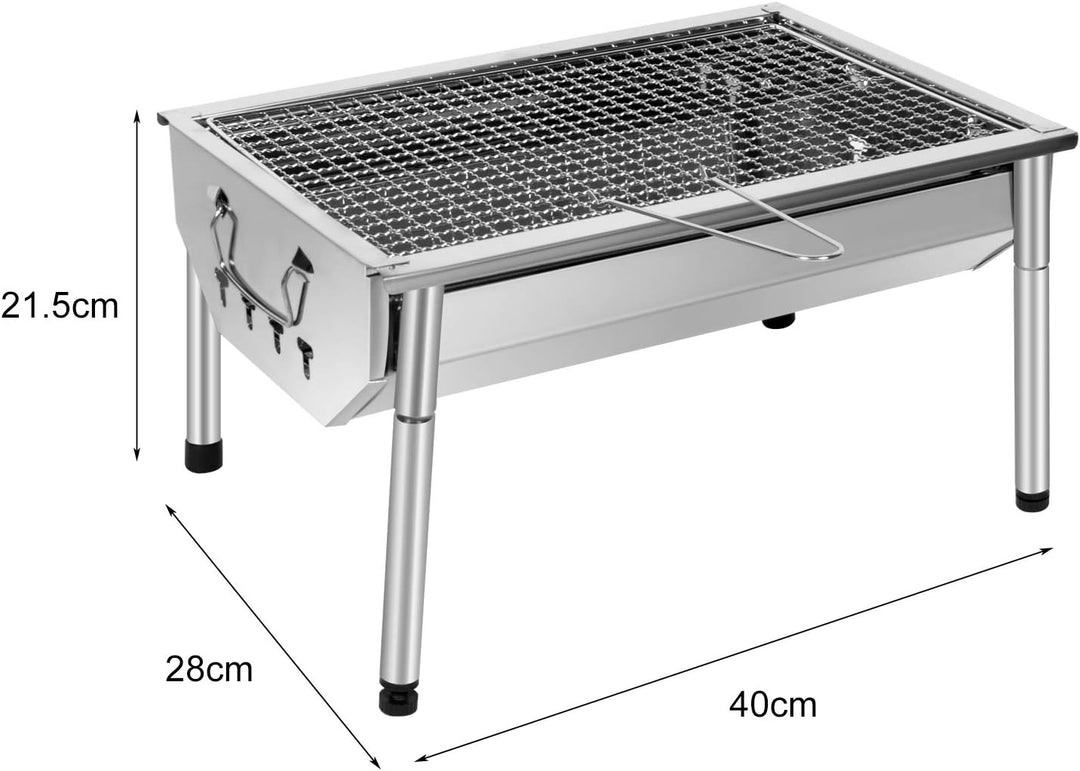 Sunjas Picknickgrill Edelstahl Holzkohlegrill Kleiner Grill Portable Campinggrill Abnehmbare BBQ Gri