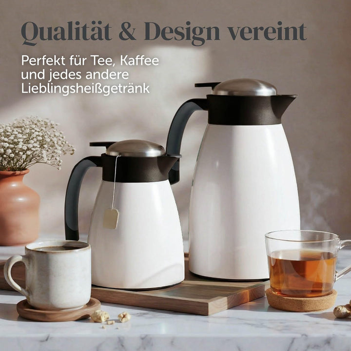 Blumtal Thermoskanne 1l - BPA-freie Teekanne mit Quick Tip Verschluss - auslaufsichere Kaffeekanne T