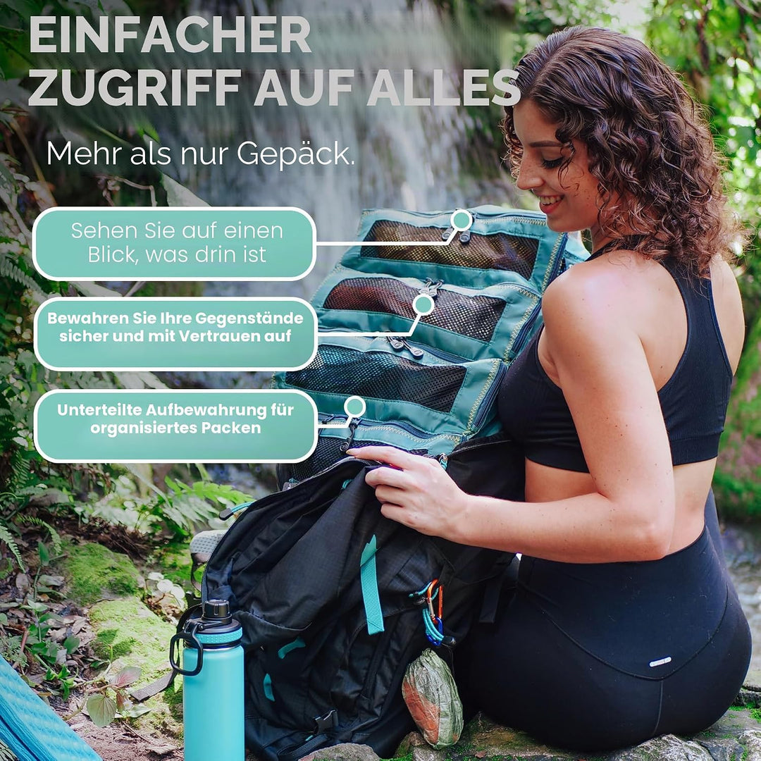 Pack Gear Koffer-Organizer zum Aufhängen, Reiseutensilien, Faltbare Packwürfel, gross oder Handgepäc