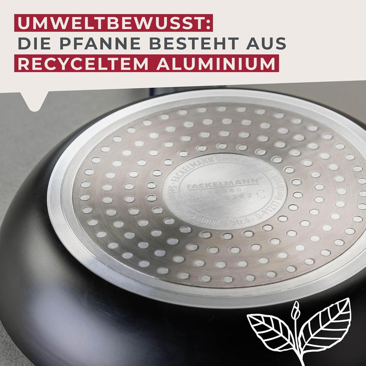 Fackelmann Pfanne 24cm Statement – Keramik beschichtete Pfanne - Recyceltes Aluminium mit Antihaft-B
