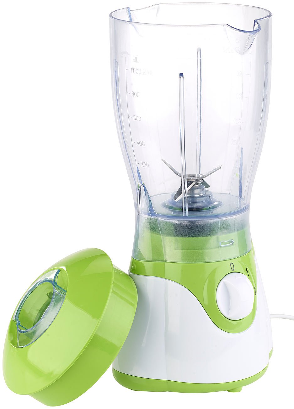 Rosenstein & Söhne Smoothie Maker: Standmixer BR-410 mit 4-Klingen-Edelstahlmesser, 400 W, 1 l, BPA-