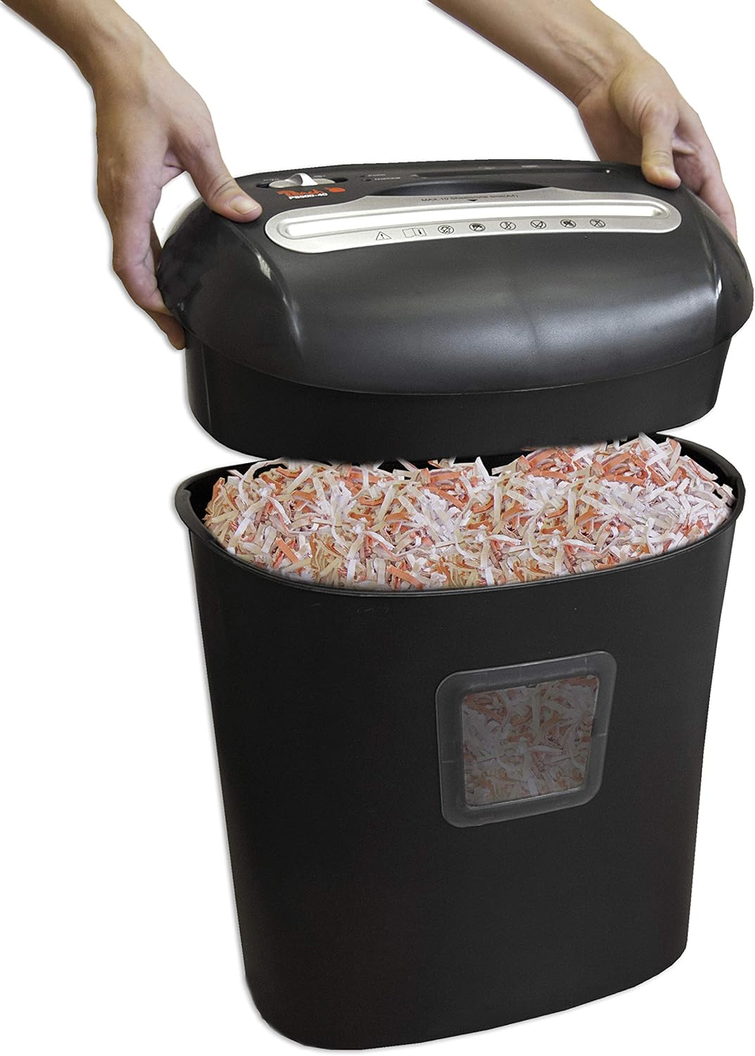 Peach PS500-40 Partikelschnitt Aktenvernichter, 10 Blatt, 21 Liter, 5 x 16 mm Partikel (P-4), Papier