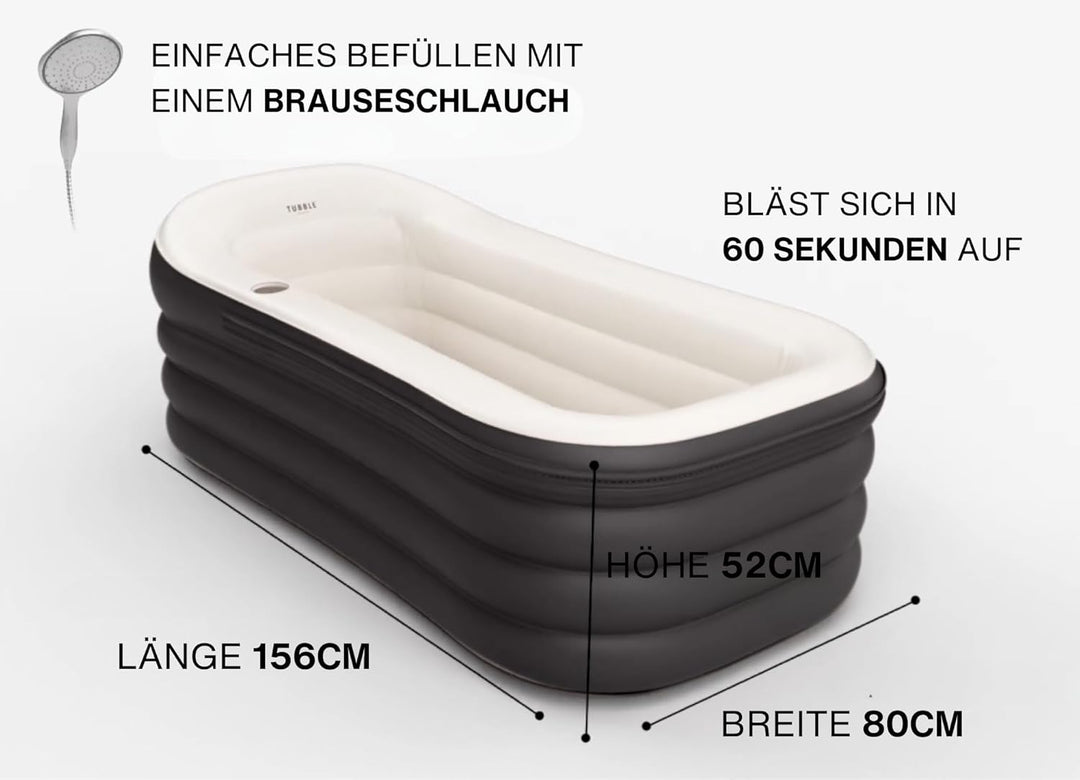 Tubble® Royale Aufblasbare Badewanne - Verwendung als Heiss- und Eisbad - Schneller Aufbau in 1min -