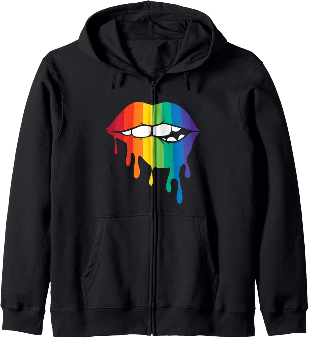 Lippe Biss Regenbogen Gay Pride Kapuzenjacke