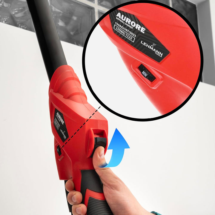 Lehmann LTOWG-7122 Trockenbauschleifer mit LED und Teleskopstiel | Schleifmaschine mit Absaugsystem