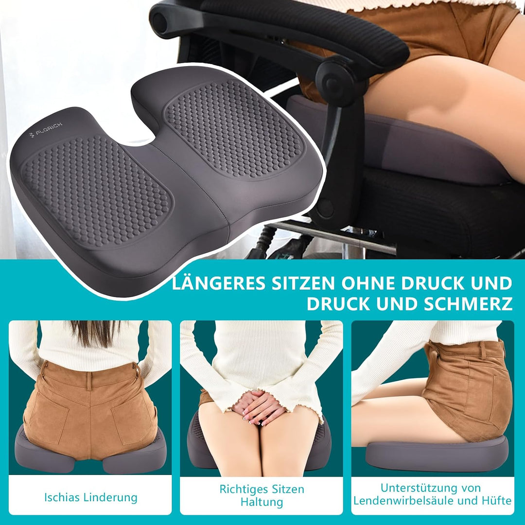 FLORICH Auto Sitzkissen und Lendenkissen Memory Foam Schreibtischstuhl Kissen Ergonomisches Sitzkiss
