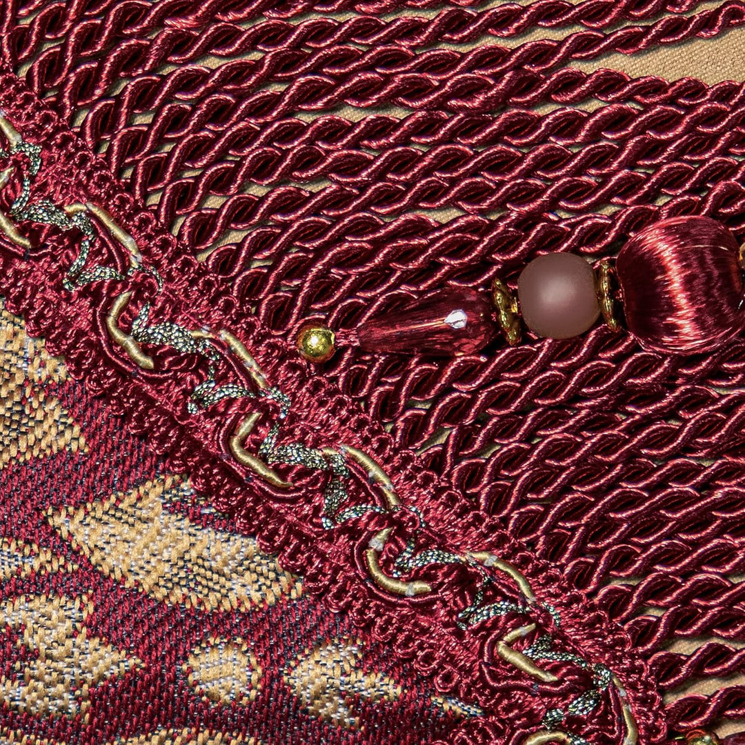 TOPLUXE Tischläufer mit Quasten, Jacquard Tischdecke für Esstisch Urlaub Party Wohnzimmer Dekoration
