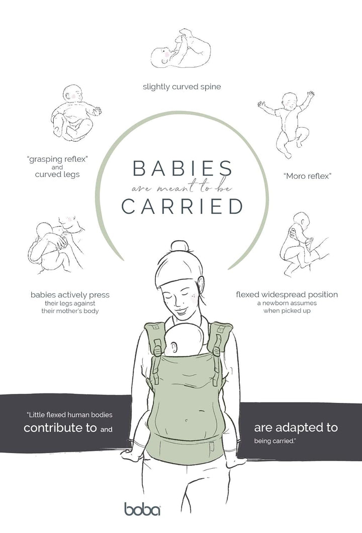 Boba X Babytrage Neugeborene ab Geburt (3-20 kg) - Hüftfreundliche Baby- &amp; Kindertrage mit verstellb
