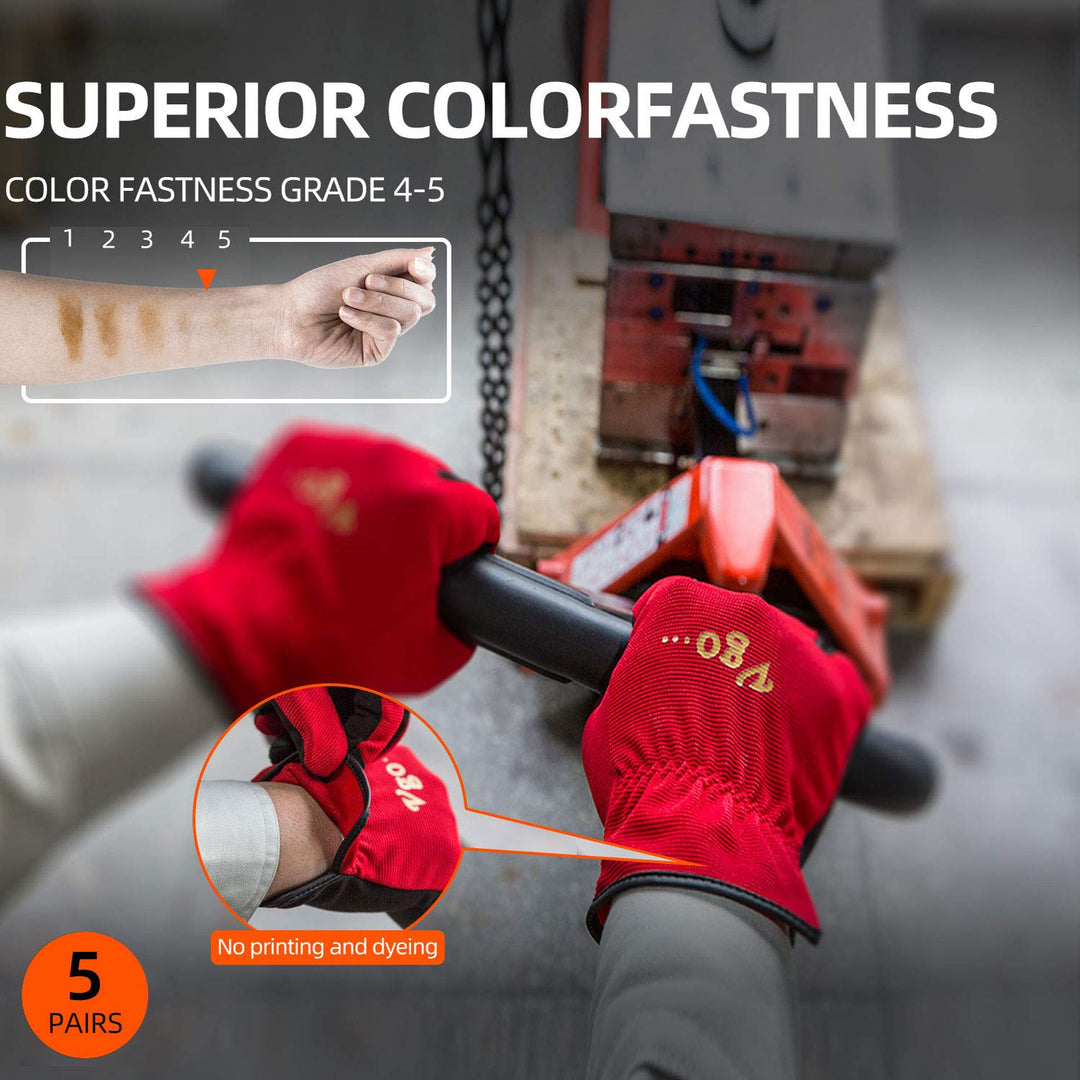 Vgo... 5 Paare Multifunktionale Arbeitshandschuh,Sicherheitshandschuhe,Bauarbeitshandschuhe, Gartenh