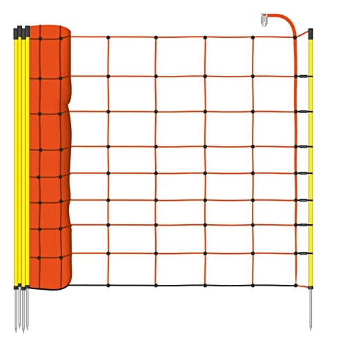 VOSS.farming Schafzaun 50 m 90 cm 14 Pfähle wahlweise 1 oder 2 Spitzen Elektrozaunnetz Schafnetz Wei