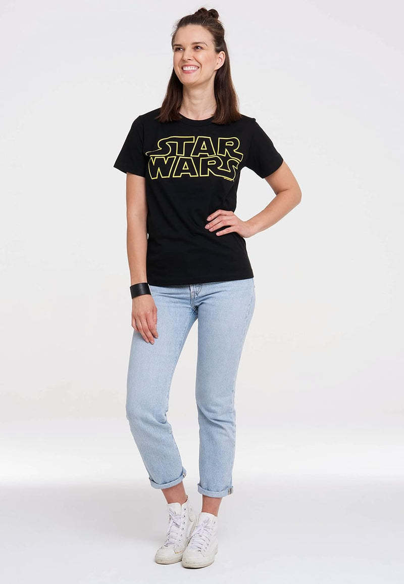 Logoshirt T-Shirt Krieg der Sterne - Logo - Star Wars Schriftzug - Rundhals Shirt schwarz - Lizenzie