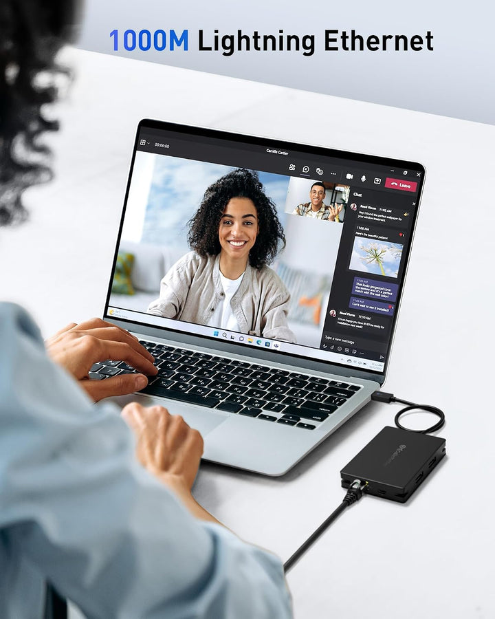 Cable Matters 8-in-1 portable 40Gbit/s USB4 Hub (USB 4 Dock) Dual-DisplayPort 4K@60Hz, Single-Displa