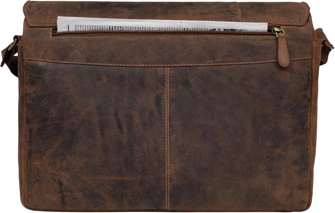 STILORD Vintage Umhängetasche Leder gross für Herren Damen 15.6 Zoll Laptoptasche Unitasche Bürotasc
