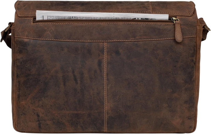 STILORD Vintage Umhängetasche Leder gross für Herren Damen 15.6 Zoll Laptoptasche Unitasche Bürotasc