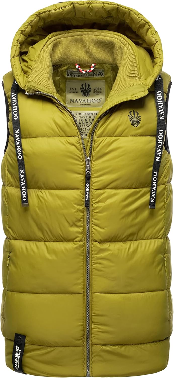 Navahoo Damen Steppweste leichte Outdoor-Weste Übergangsjacke mit Kapuze Kassidy XS-3XL XS Moss Gree