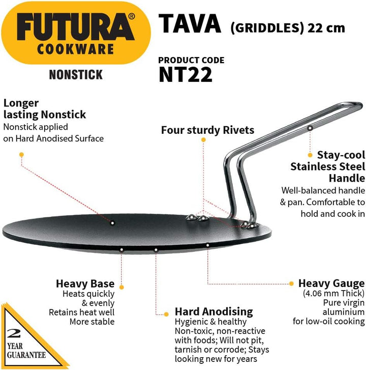 HAWKINS Futura Tava-Grillpfanne mit Antihaftbeschichtung, 4,06 mm dick, mit Stahlgriff, 21,6 cm 8.5