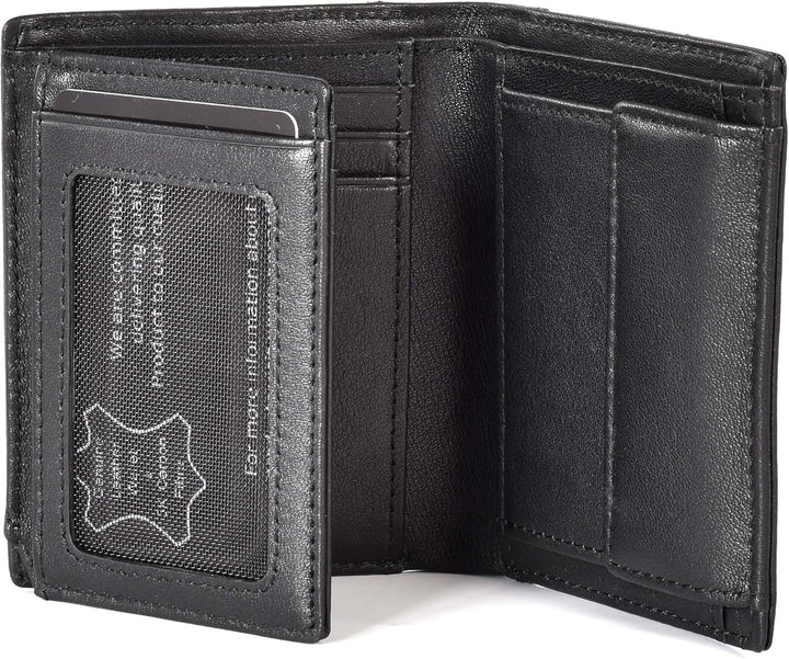 Geldbörse Herren Nappaleder | Münzfach & RFID Schutz | Leder Portmonee klein | Slim Wallet | Geldbeu
