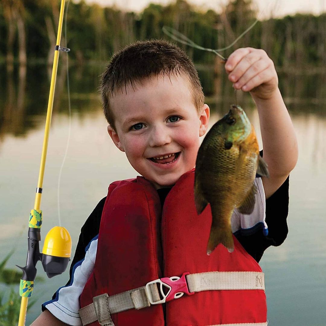 Sougayilang Kinder-Angelruten, tragbare Teleskop-Angelrute und Spulenkombination, mit Angelschnur, S