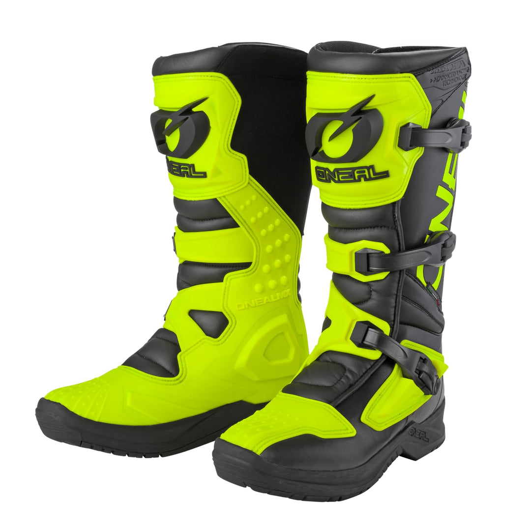 O'NEAL Motocross-Stiefel RSX Schwarz 49 EU Schwarz Neongelb, 49 EU Schwarz Neongelb