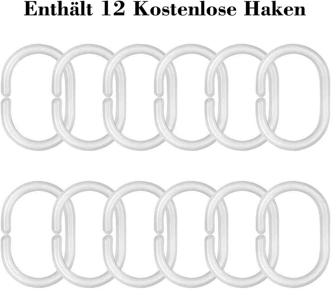 Lieson Anti Schimmel Duschvorhang Polyester 180x180 cm, Grüner Duschvorhang Bambus Motiv Waschbarer