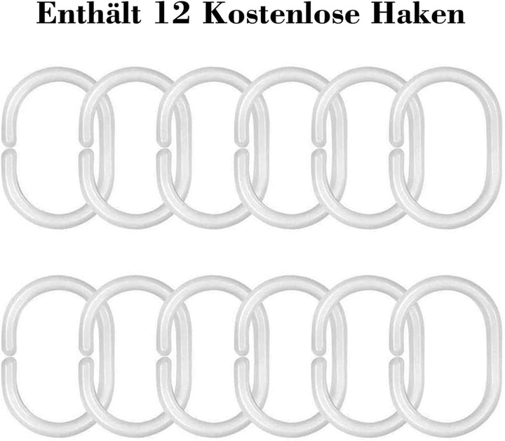 Lieson Anti Schimmel Duschvorhang Polyester 180x180 cm, Grüner Duschvorhang Bambus Motiv Waschbarer