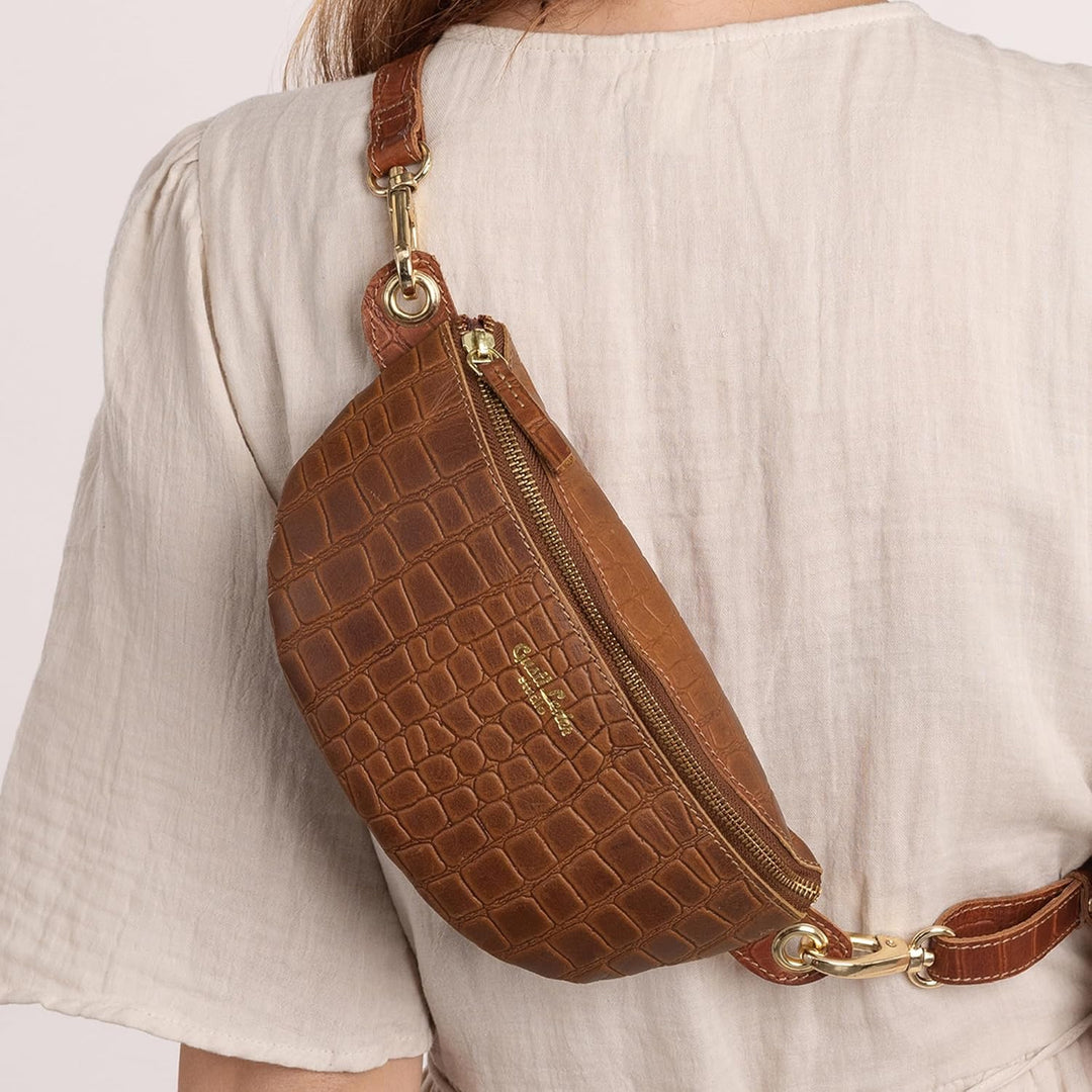 Gusti Gürteltasche Leder - Annabelle Damen und Herren Gürteltasche Bauchtasche Handtasche Ledertasch