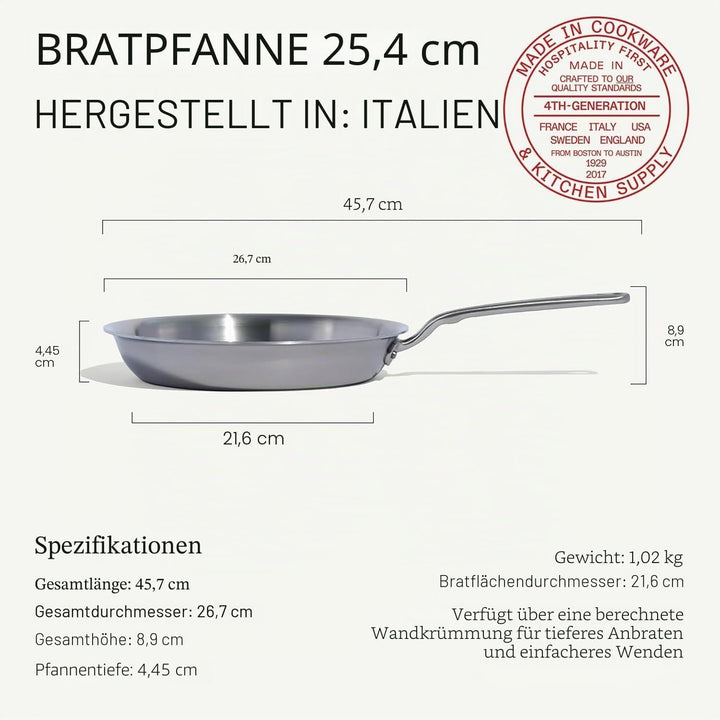 Made In Cookware – 25,4 cm Edelstahl-Bratpfanne – 5-lagige Edelstahlbeschichtung – Professionelles K