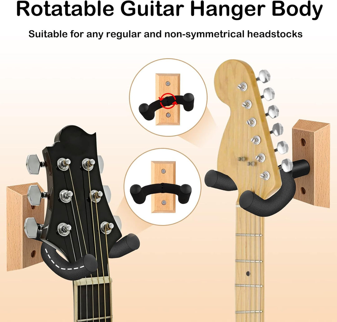 DOMMI Gitarrenhalterung Wand 4 Pack, Gitarrenhalter für die Wand mit Verstellbaren Weichen Gitarrenh