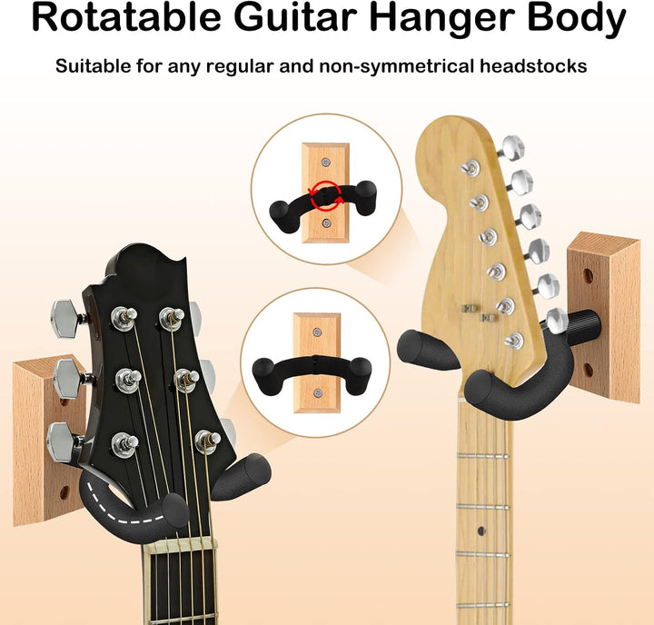 DOMMI Gitarrenhalterung Wand 4 Pack, Gitarrenhalter für die Wand mit Verstellbaren Weichen Gitarrenh
