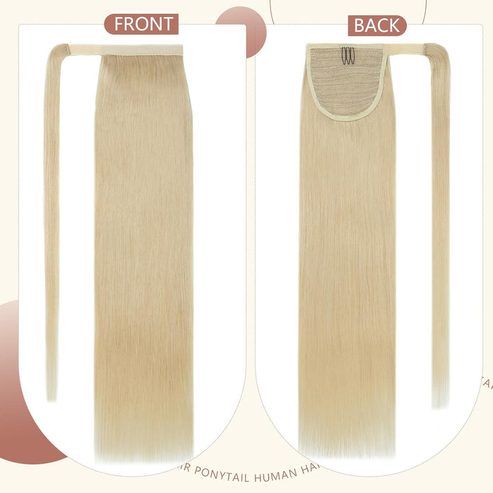 Elailite Pferdeschwanz Haarteil Extensions 100% Echthaar Zopf Haarverlängerung Damen Clip in Ponytai