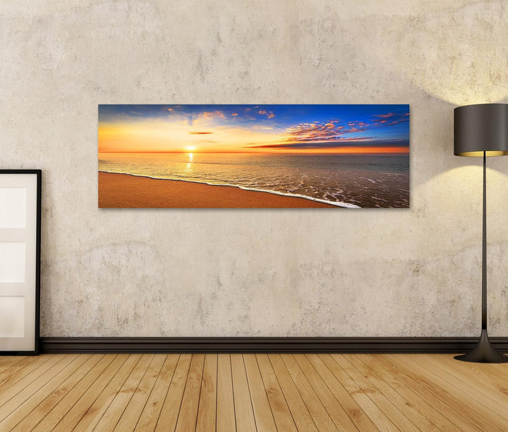 islandburner Bild auf Leinwand Tropischer Sonnenaufgang Am Strand Meer Bilder Wandbilder Poster Lein