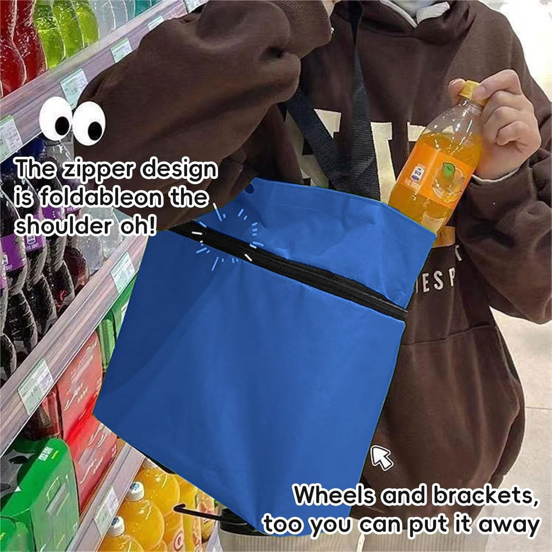 Einkaufstasche mit Rädern Faltbar, 2-in-1 Trolley-Tasche und Tragbare Tragetasche, Einkaufstasche Kl