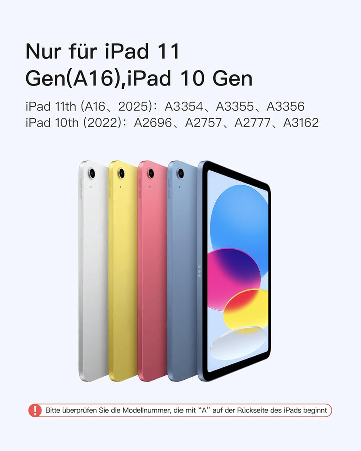 Inateck NeoMagic Magnetische Tastatur Hülle für iPad 10 Generation 10,9 Zoll,11 Generation 2025 A16