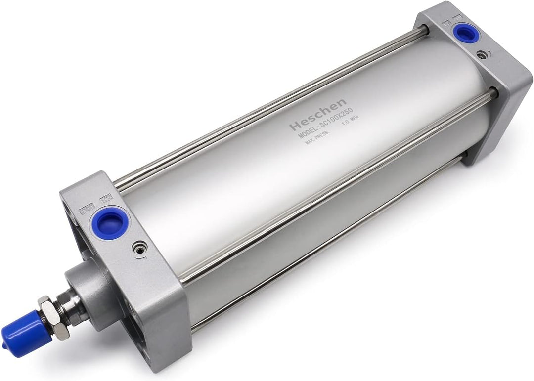 Heschen Pneumatischer Standard-Luftdruckzylinder, SC 100-250, PT1/2 Anschluss, 100mm Bohrung, 250mm