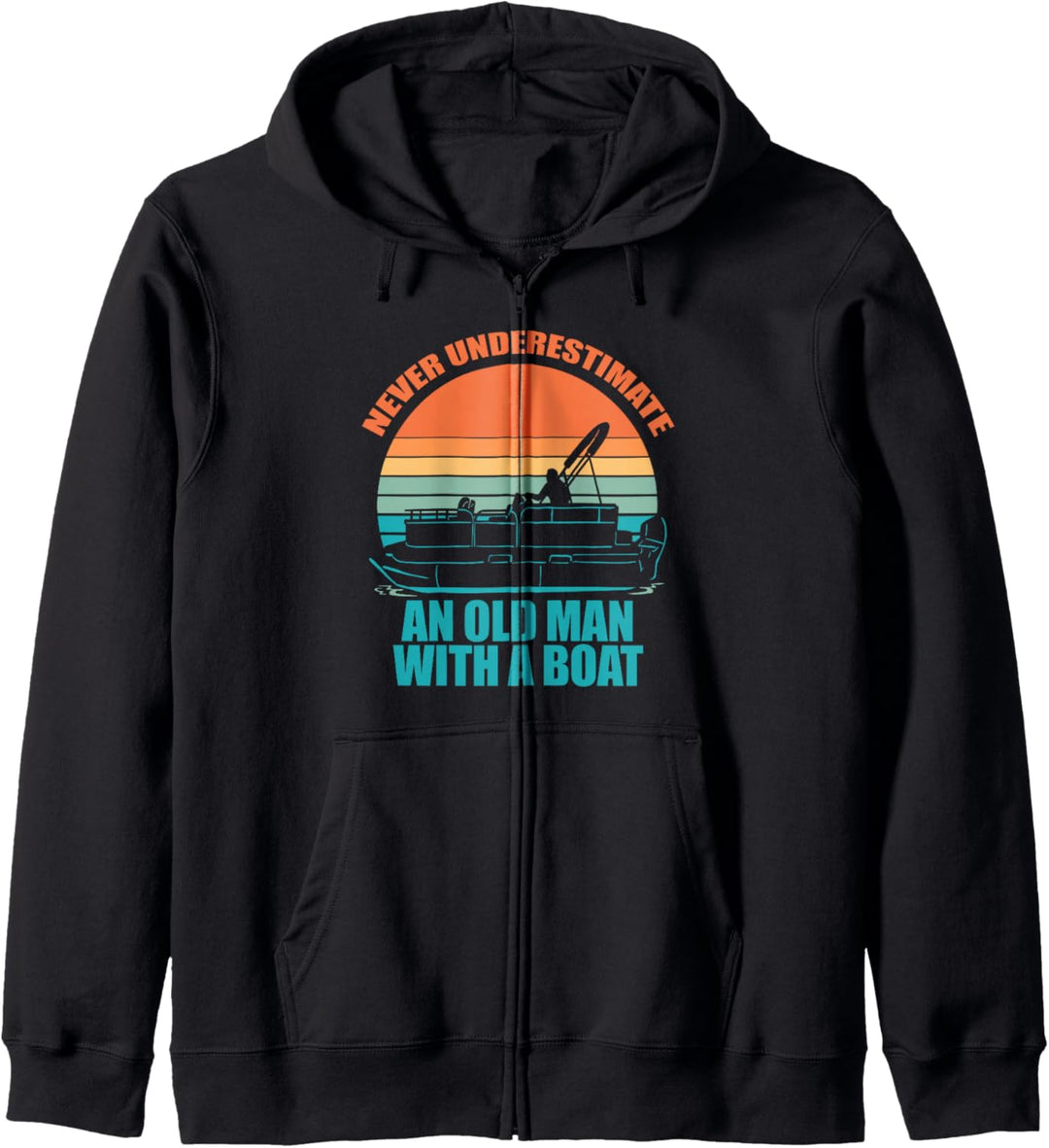 Meme Meme Never Underestimate an Old Man With A Boat, lustig Kapuzenjacke