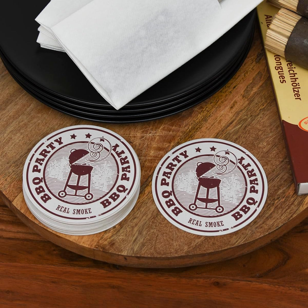 Bierdeckel aus Filzpappe/Karton Getränke-Untersetzer Ø 107mm rund oder 93x93mm eckig Party Feiern Ge