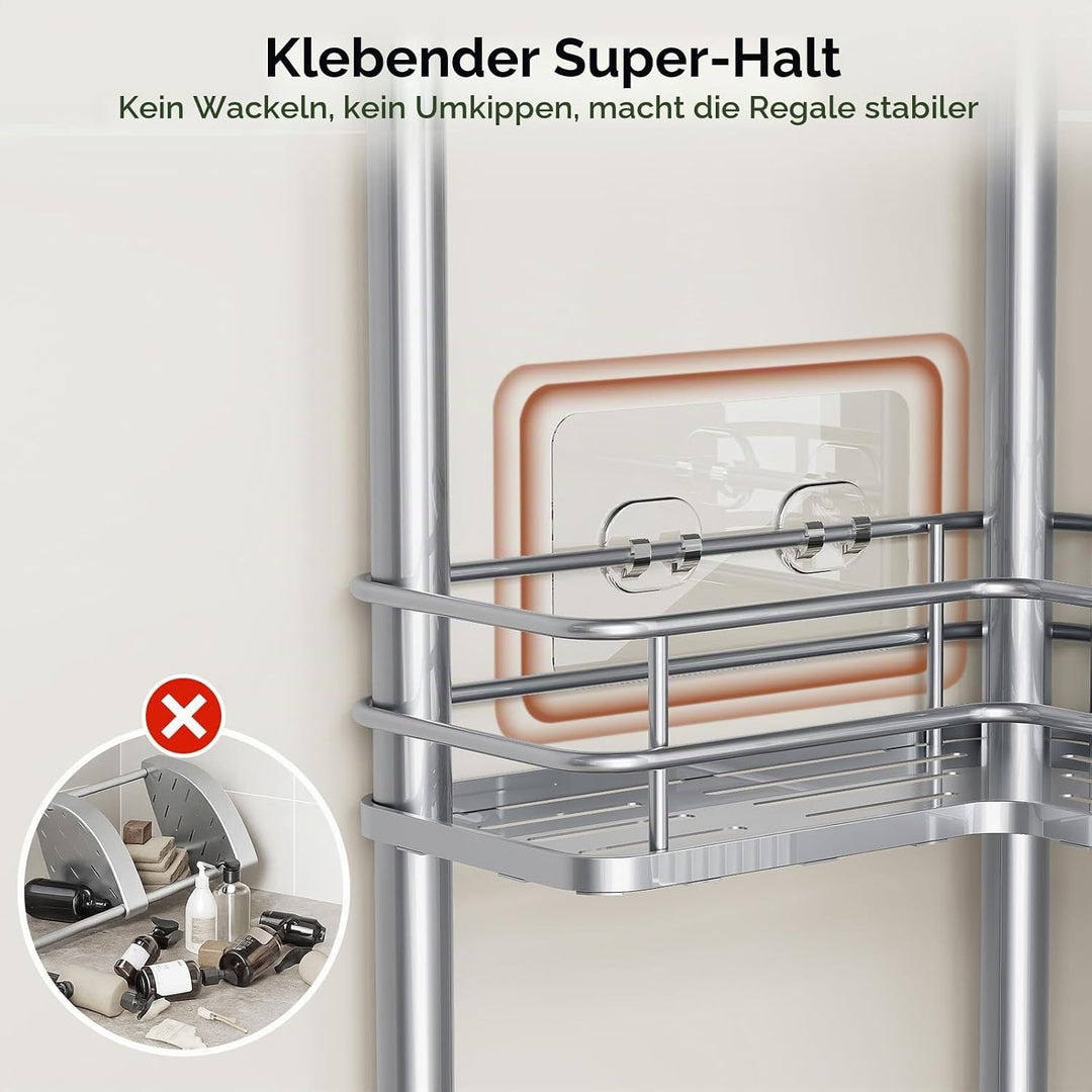 Orimade 4 Stück Duschablage Stehend Rostfrei,Ecke Duschregal Freistehende, Duschkörbe Stand für Bade