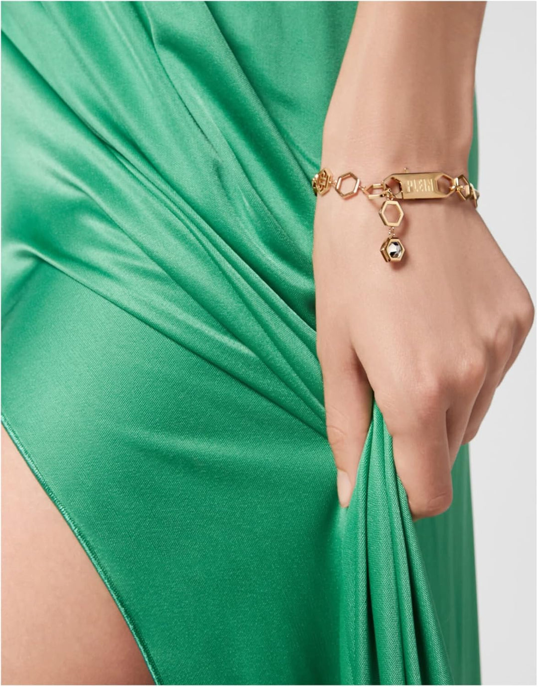 Philipp Plein Damen Armband Edelstahl IP Gold Hexagon LUX PJ5AA05BU