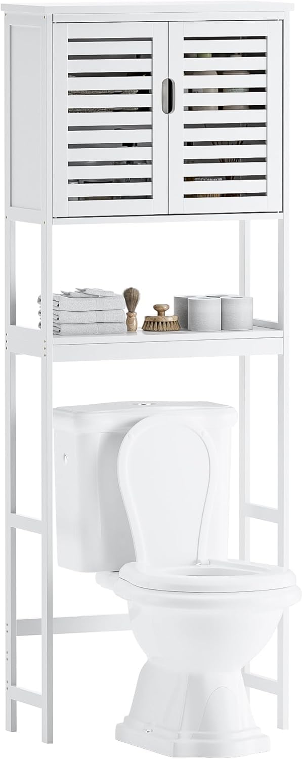 SMIBUY Bad Lagerung Regal mit Schrank, Bambus über die Toilette Veranstalter Rack, freistehende Toil
